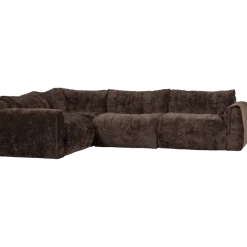 Woood Baggy hoekbank links 3d chenille donkerbruin