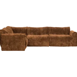 Woood Baggy hoekbank links 3d chenille middenbruin