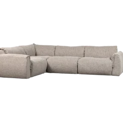 Woood Baggy hoekbank links geweven stof naturel melange
