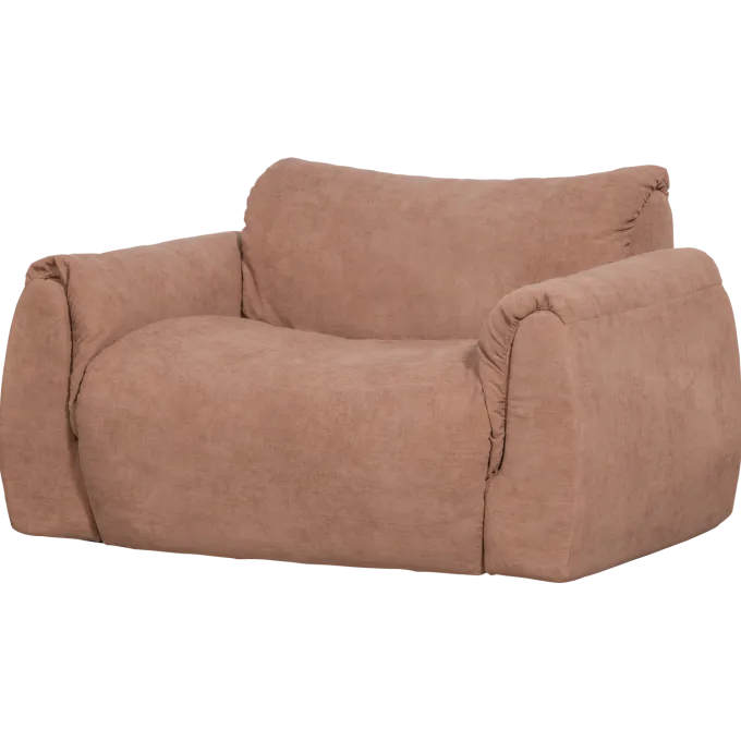 Woood Baggy loveseat geweven chenille oudroze
