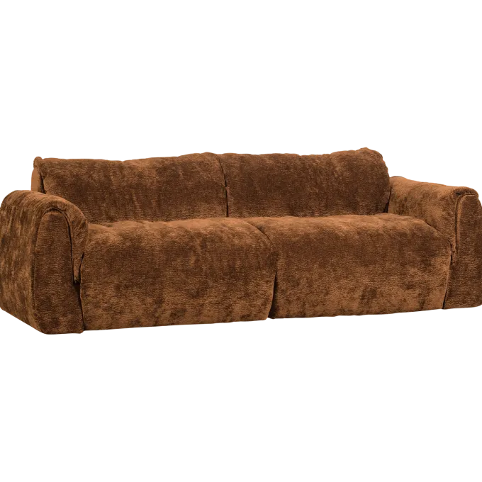 Woood Baggy 2-zits bank 3d chenille middenbruin
