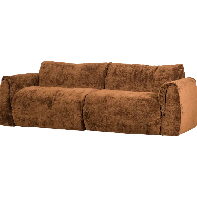 Woood Baggy 2-zits bank 3d chenille middenbruin