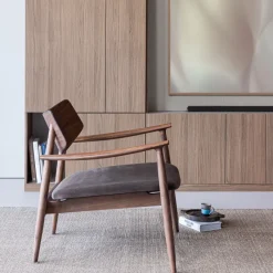 Woood Bask Fauteuil Walnoothout Bruin