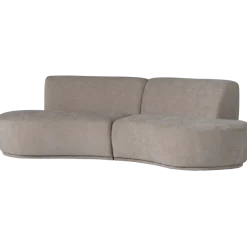 Woood Batavier half ronde bank 4-zits velvet melange zand