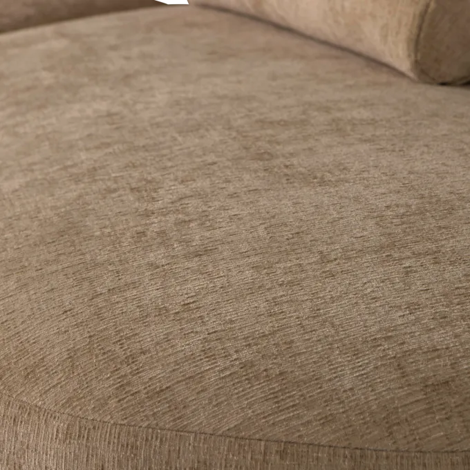 Woood Batavier half ronde bank 4-zits velvet melange lichtbruin