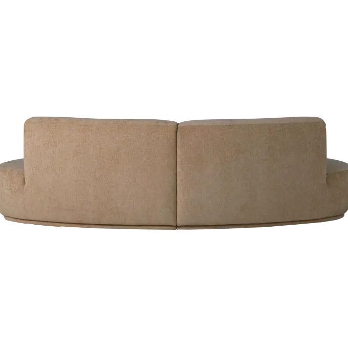 Woood Batavier half ronde bank 4-zits velvet melange lichtbruin