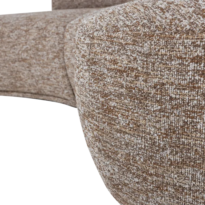 Woood Batavier half ronde bank 4-zits lichtbruin melange