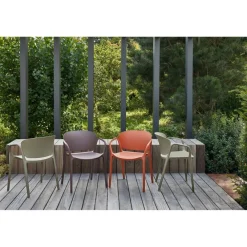 Woood Bent tuinstoel kunststof paars/bruin