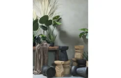 Woood Bikkel Kruk Hout Zwart 40xØ28cm