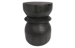 Woood Bikkel Kruk Hout Zwart 40xØ28cm