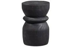 Woood Bikkel Kruk Hout Zwart 40xØ28cm