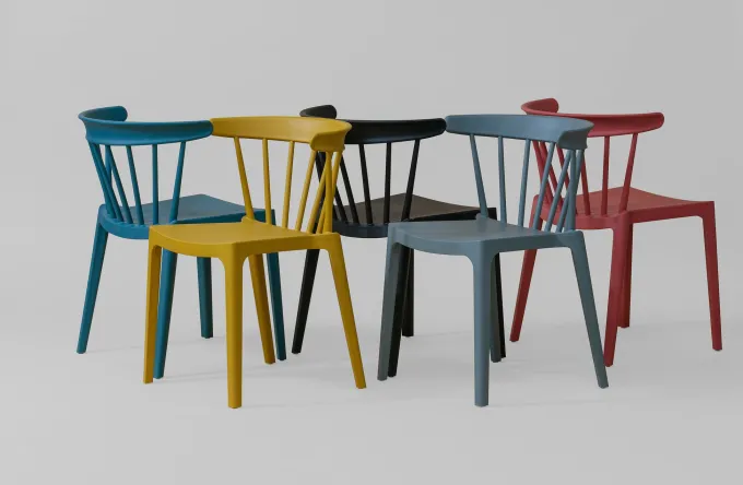 Woood Bliss Spijlenstoel Kunststof Jadegroen