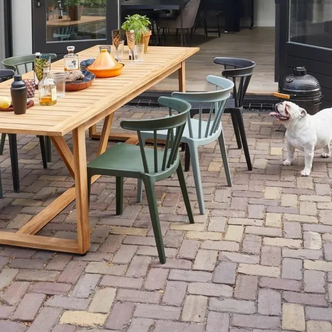 Woood Bliss Spijlenstoel Kunststof Jadegroen