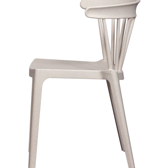 Woood Bliss tuinstoel met spijlen wheat fiber off white melange