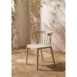 Woood Bliss tuinstoel met spijlen wheat fiber off white melange