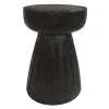 Woood Borre Kruk Hout Zwart 40xØ28cm