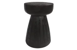 Woood Borre Kruk Hout Zwart 40xØ28cm