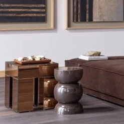 Woood Breno Bijzettafel Metaal Donkerbruin