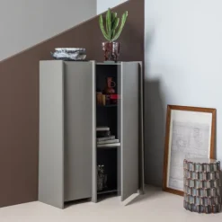 Woood Brock 2-Deurs Kast Essen Fineer Warmgrijs [fsc]