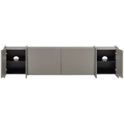 Woood Brock Tv Meubel 200 Cm Essen Fineer Warmgrijs [fsc]