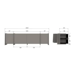Woood Brock Tv Meubel 200 Cm Essen Fineer Warmgrijs [fsc]