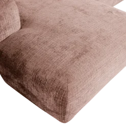 Woood CLOUD chaise longue links geweven chenille taupe / roze