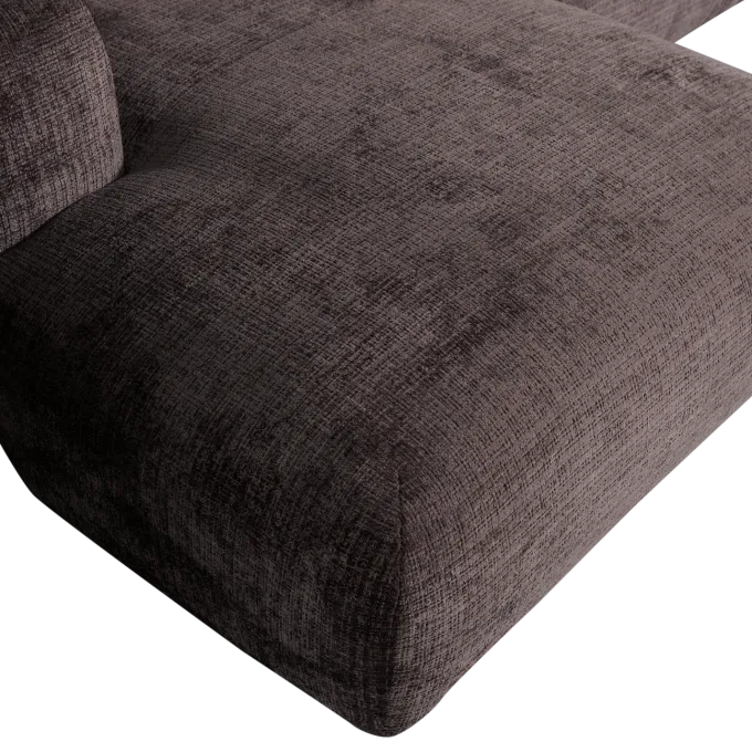 Woood CLOUD chaise longue links geweven chenille warm bruin