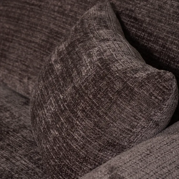 Woood CLOUD chaise longue links geweven chenille warm bruin