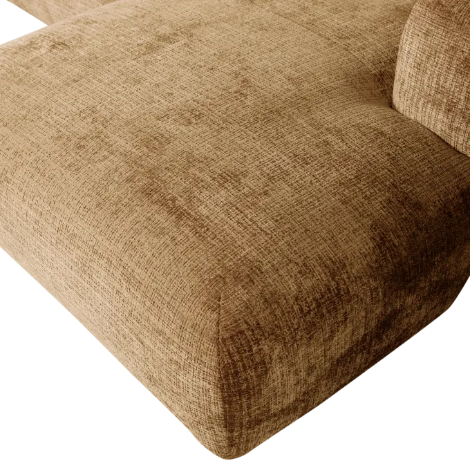 Woood CLOUD chaise longue rechts geweven chenille honinggeel