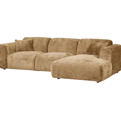 Woood CLOUD chaise longue rechts geweven chenille honinggeel