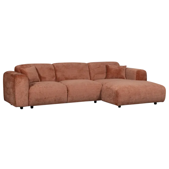 Woood CLOUD chaise longue rechts geweven chenille terra