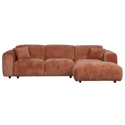 Woood CLOUD chaise longue rechts geweven chenille terra