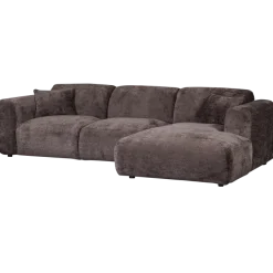 Woood CLOUD chaise longue rechts geweven chenille warm bruin