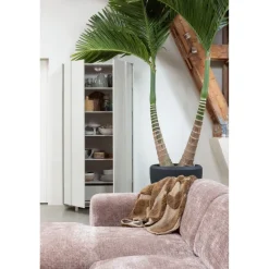 Woood CLOUD chaise longue rechts geweven chenille taupe / roze
