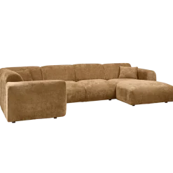 Woood CLOUD hoekbank links geweven chenille honinggeel