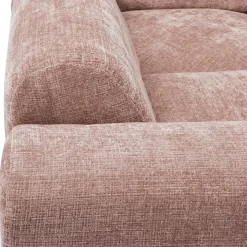 Woood CLOUD hoekbank links geweven chenille taupe / roze