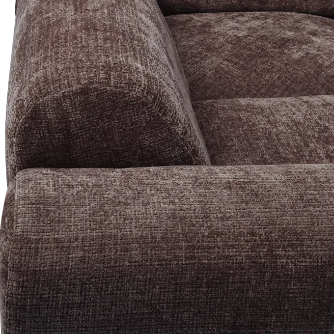 Woood CLOUD hoekbank links geweven chenille warm bruin