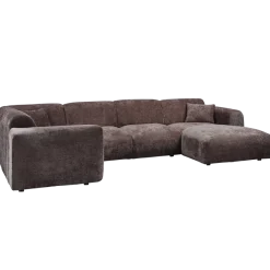 Woood CLOUD hoekbank links geweven chenille warm bruin