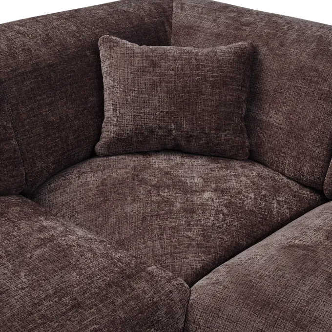 Woood CLOUD hoekbank links geweven chenille warm bruin