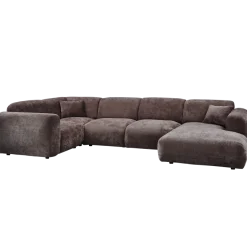 Woood CLOUD hoekbank links geweven chenille warm bruin