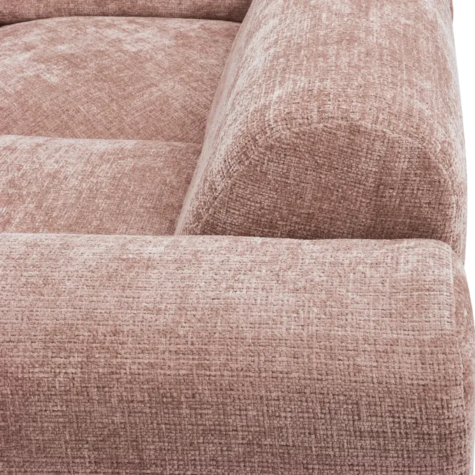 Woood CLOUD hoekbank rechts geweven chenille taupe / roze