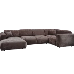 Woood CLOUD hoekbank rechts geweven chenille warm bruin