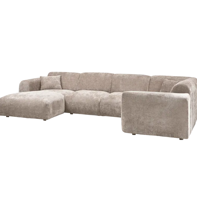 Woood CLOUD hoekbank rechts geweven chenille naturel