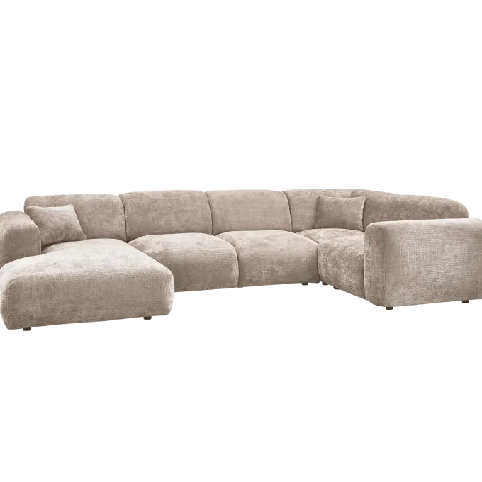 Woood CLOUD hoekbank rechts geweven chenille naturel