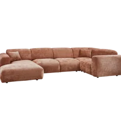 Woood CLOUD hoekbank rechts geweven chenille terra