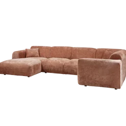 Woood CLOUD hoekbank rechts geweven chenille terra