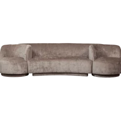 Woood Combi-popular: bankje + fauteuils taupe