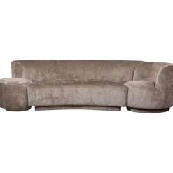 Woood Combi-popular: bankje + fauteuil + poef taupe
