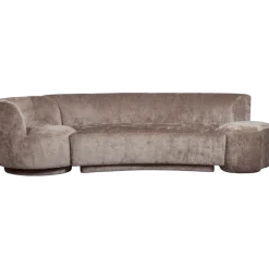 Woood Combi-popular: bankje + fauteuil + poef taupe