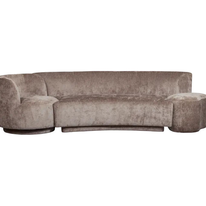 Woood Combi-popular: bankje + fauteuil + poef taupe